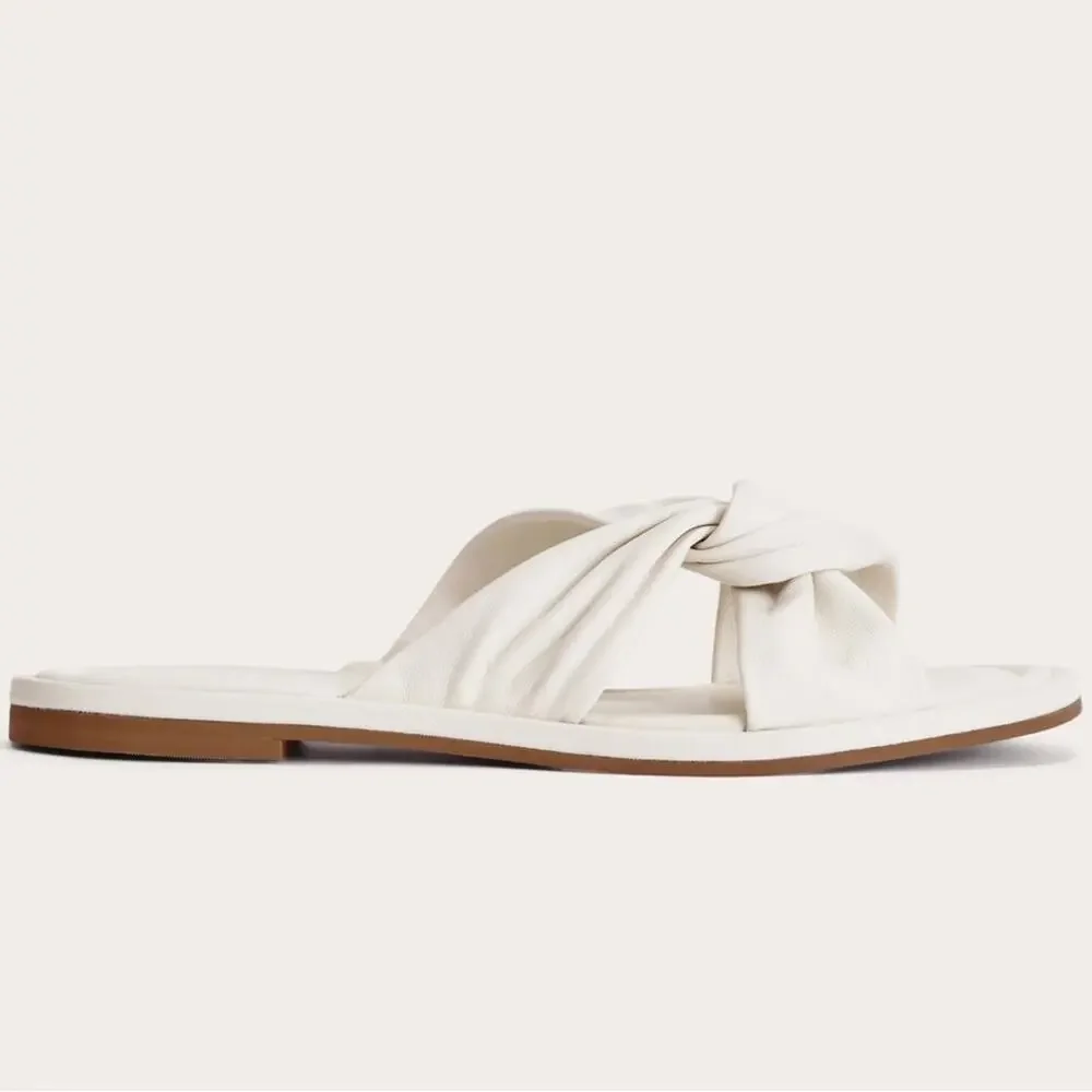 Everlane Day Twist Sandal Nappa Leather White Slide Flat 6.5 New No Box - Picture 4 of 8